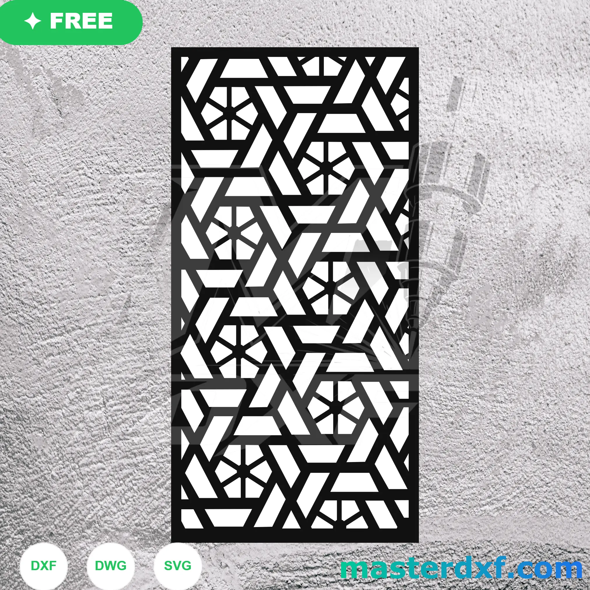 Hexagon Triangle Snowflake DXF Pattern for Winter-Inspired Screens DXF File